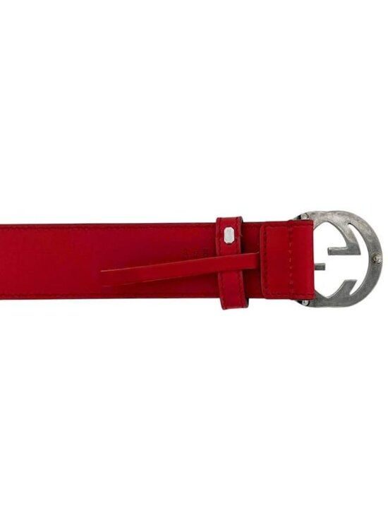 Gucci Belt Red Interlocking Waist 100 35 Leather Metal GG Logo Buckle main image 7